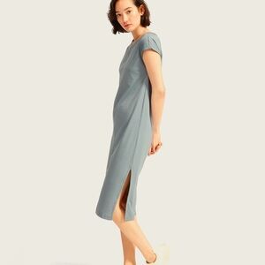 NWOT Everlane The Luxe Cotton Side Slit Minimalist Coastal Shirt Dress Oversized